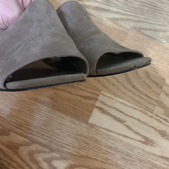 Heeled Taupe Slides - Picture 6 of 6